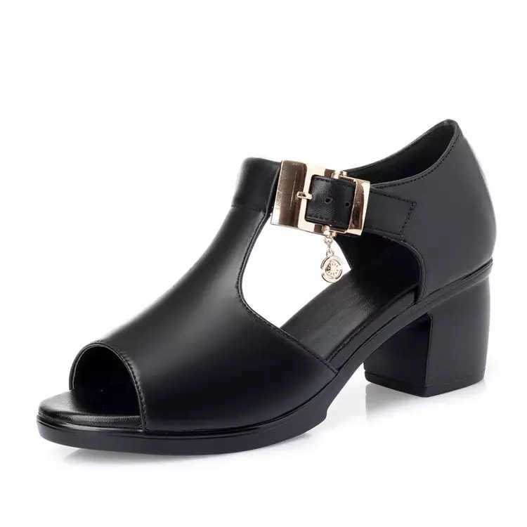 XINZIRAIN Custom Open Toe Square Ankle Sandals